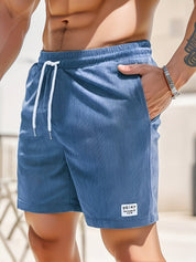 Herren-Badeshorts mit gerippter Struktur und Kordelzug in der Taille