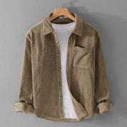 Herren Hemdjacke mit Knopfverschluss und Brusttasche