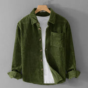 Herren Hemdjacke mit Knopfverschluss und Brusttasche