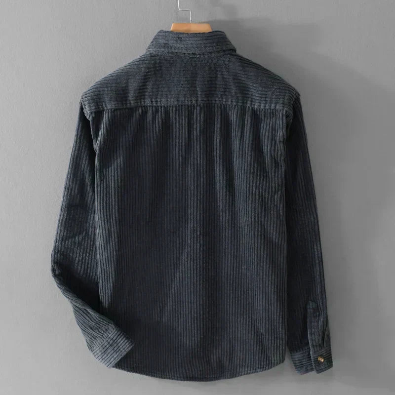 Herren Hemdjacke mit Knopfverschluss und Brusttasche