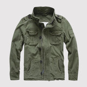 Herren Jacke mit Knöpfen Stehkragen und Pattentaschen