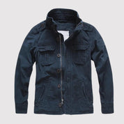 Herren Jacke mit Knöpfen Stehkragen und Pattentaschen