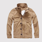 Herren Jacke mit Knöpfen Stehkragen und Pattentaschen