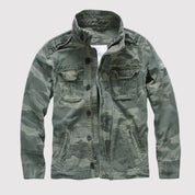 Herren Jacke mit Knöpfen Stehkragen und Pattentaschen
