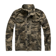 Herren Jacke mit Knöpfen Stehkragen und Pattentaschen
