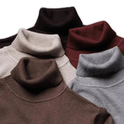 Herren Rollkragenpullover mit geripptem Kragen und Bündchen