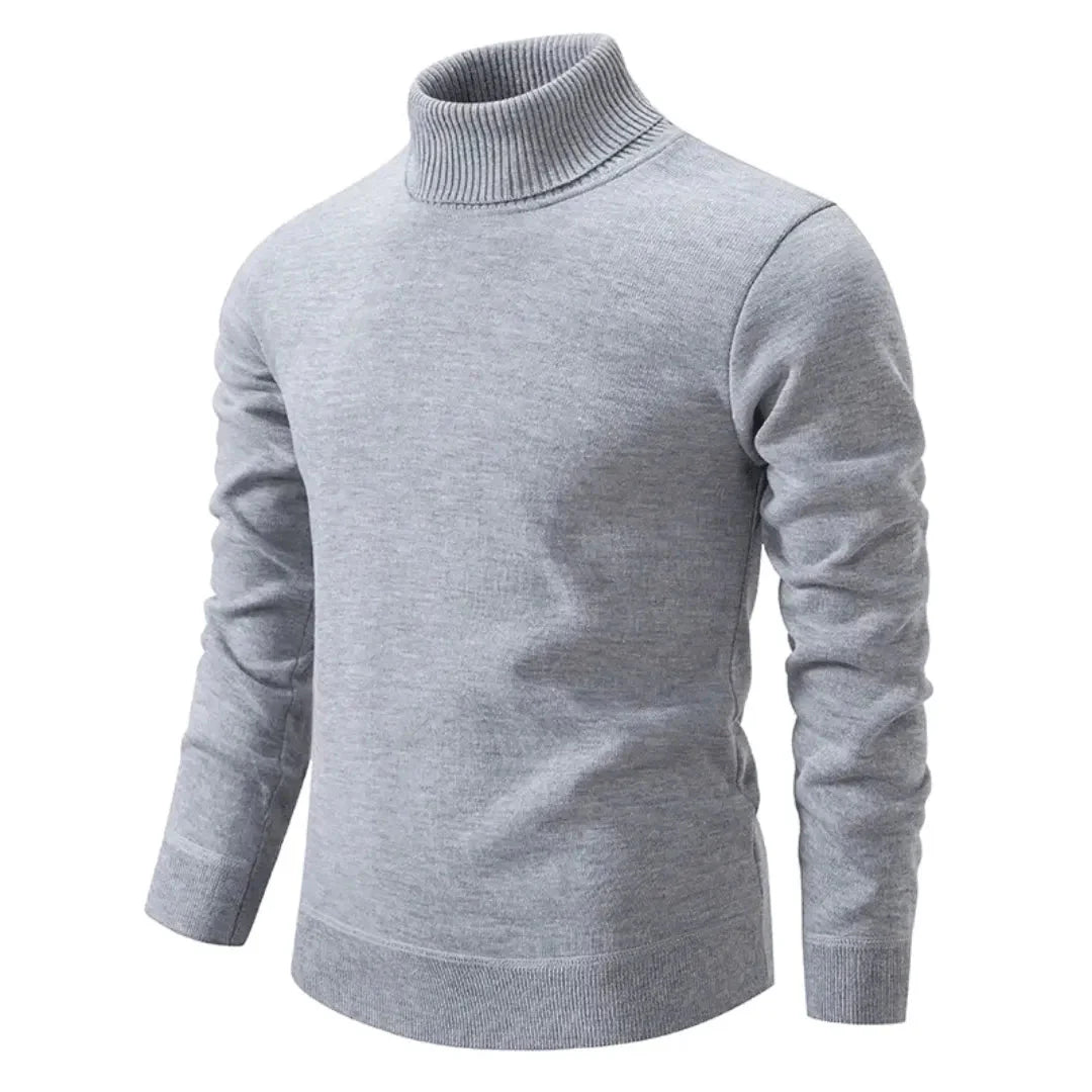 Herren Rollkragenpullover mit geripptem Kragen und Bündchen