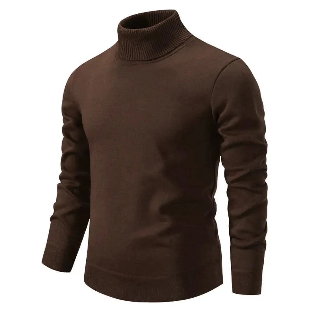 Herren Rollkragenpullover mit geripptem Kragen und Bündchen