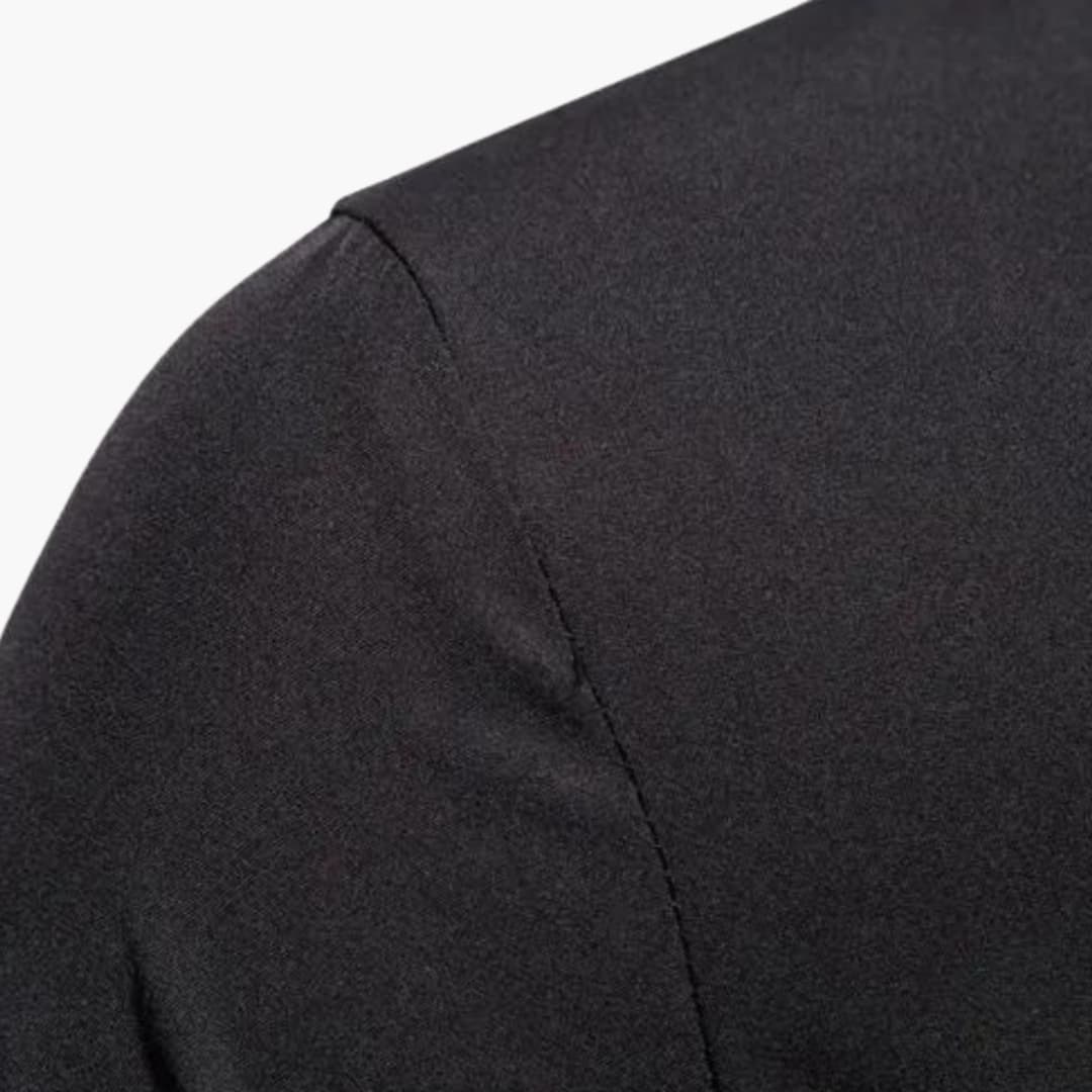 Herren Casual Hemd mit asymmetrischer Knopfleiste und Stehkragen