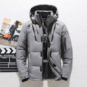 Herren Isolierte Daunenjacke mit Reißverschluss und Knopfverschluss