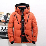 Herren Isolierte Daunenjacke mit Reißverschluss und Knopfverschluss