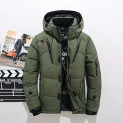 Herren Isolierte Daunenjacke mit Reißverschluss und Knopfverschluss
