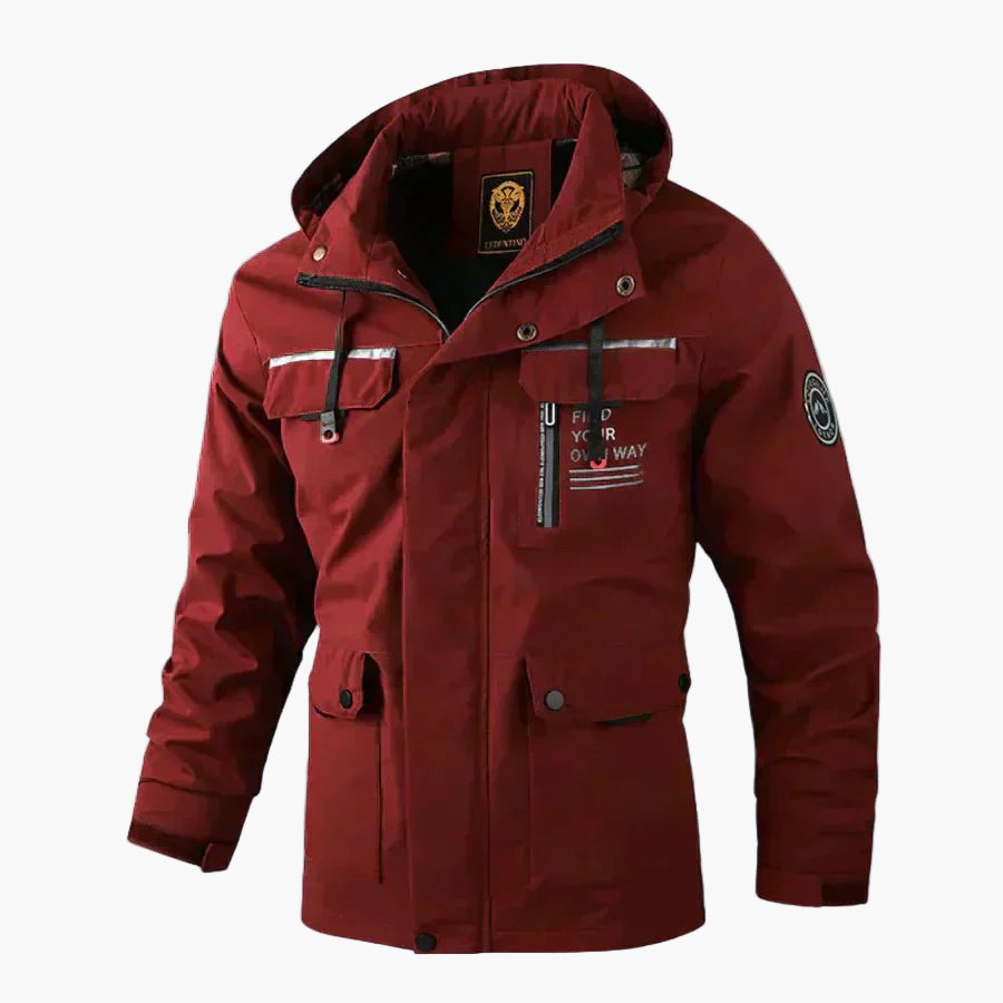 Herren Kapuzenjacke mit Reißverschluss und mehreren Taschen