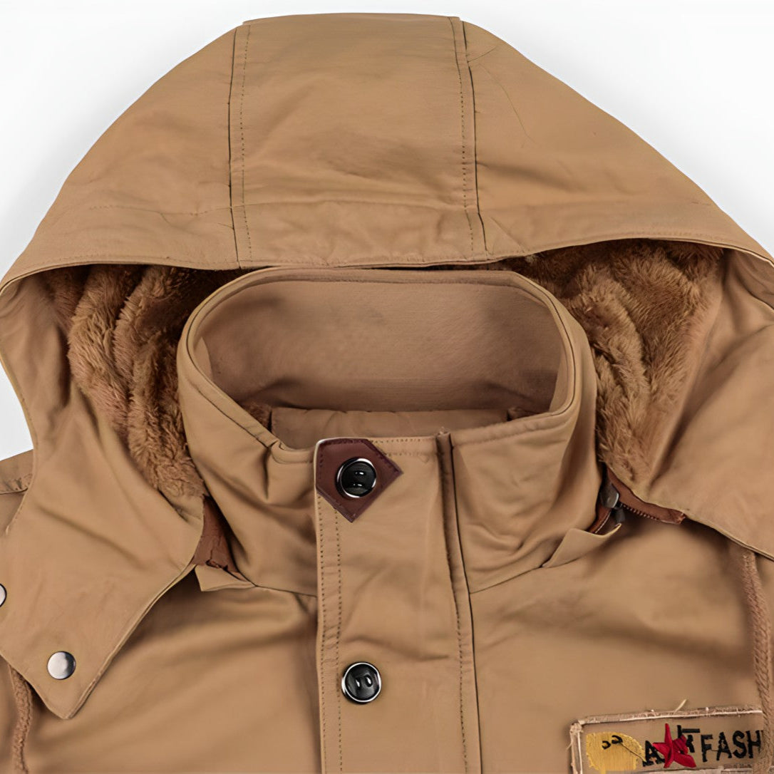 Herren Militärjacke mit mehreren Taschen und verstellbaren Kordeln