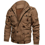 Herren Militärjacke mit mehreren Taschen und verstellbaren Kordeln