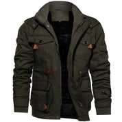 Herren Militärjacke mit mehreren Taschen und verstellbaren Kordeln