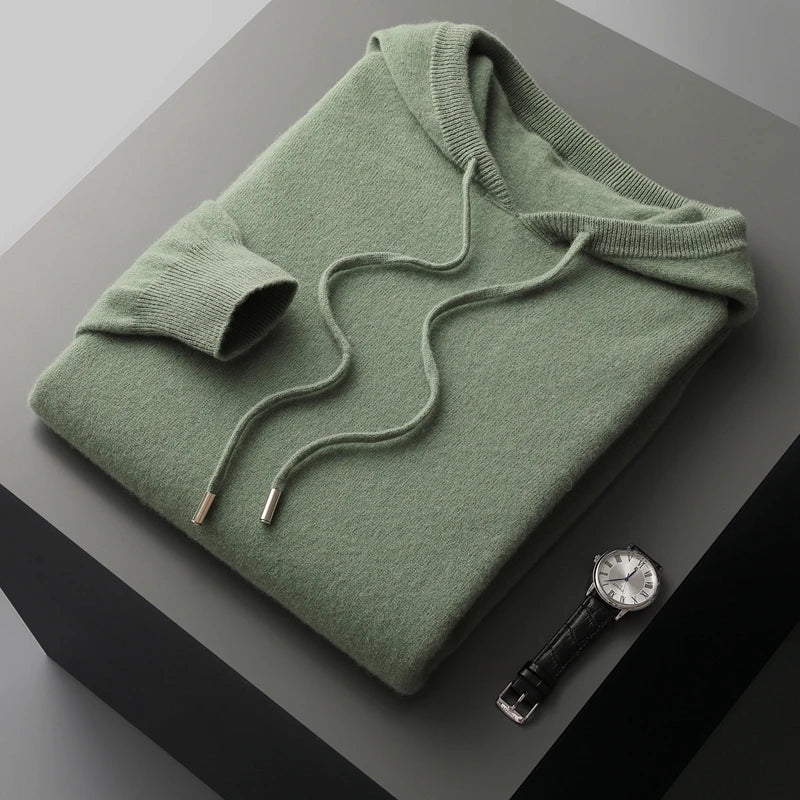 Herren Ripp Hoodie mit verstellbaren Kordeln und langen Ärmeln