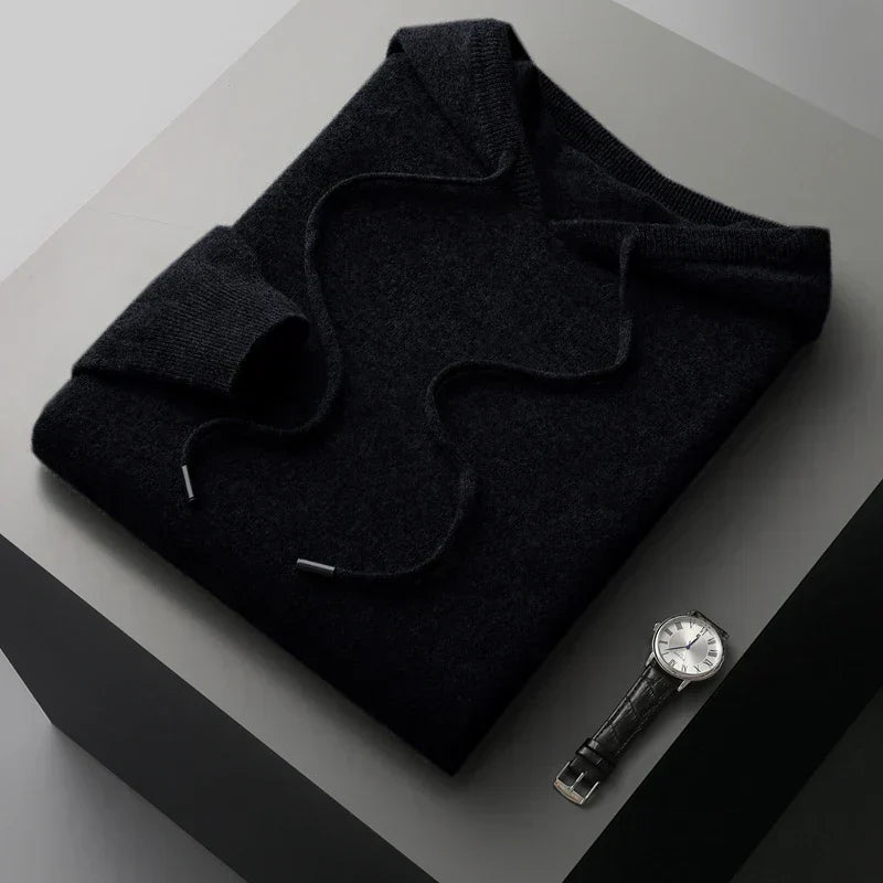 Herren Ripp Hoodie mit verstellbaren Kordeln und langen Ärmeln