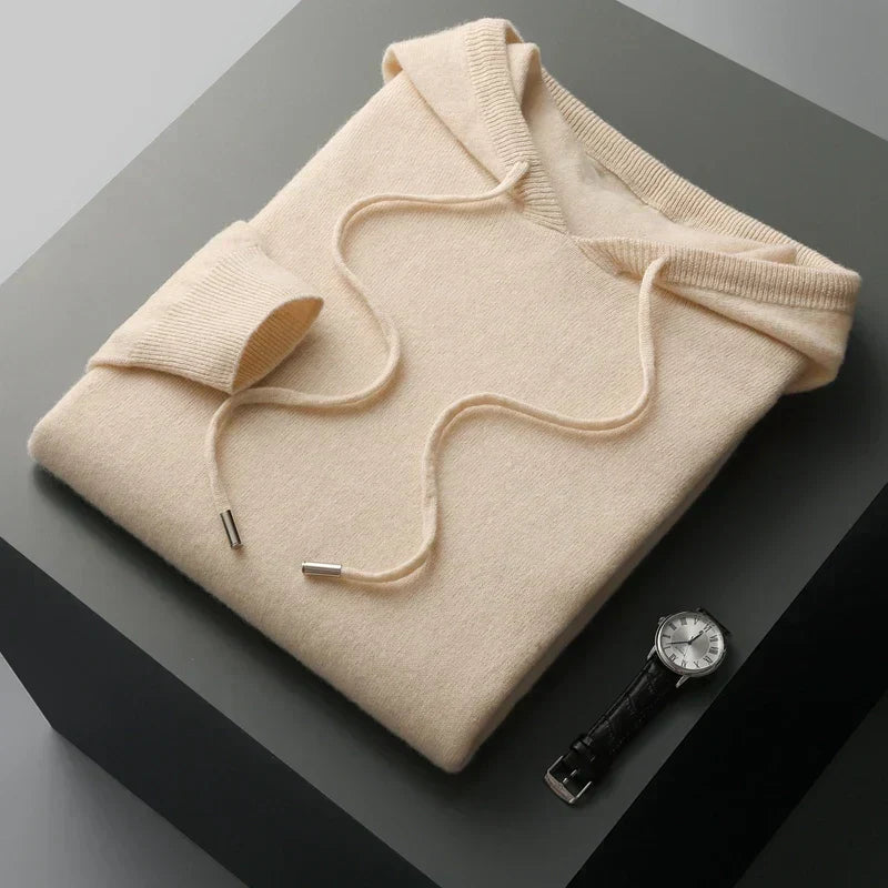 Herren Ripp Hoodie mit verstellbaren Kordeln und langen Ärmeln
