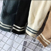 Herren Rundhalspullover mit Rippkragen und Saumdetail
