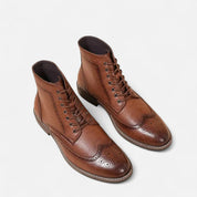 Herren Stiefeletten mit Schnürverschluss und Brogue Kappe