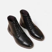 Herren Stiefeletten mit Schnürverschluss und Brogue Kappe