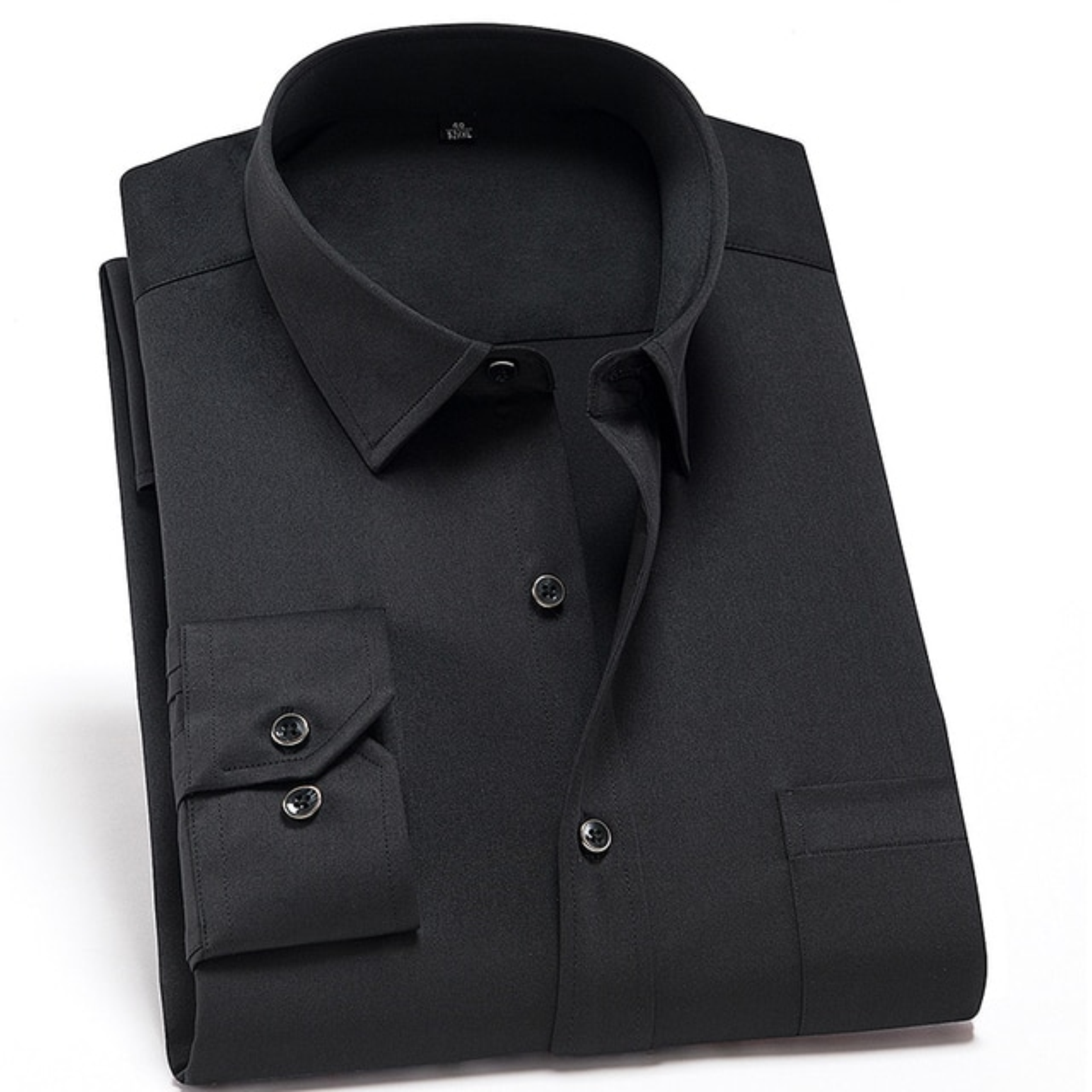 Men's stretch button-up shirt with long sleeves and classic collar