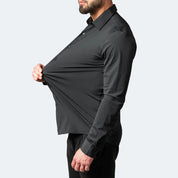 Herren Stretch-Knopfhemd mit langen Ärmeln und klassischem Kragen