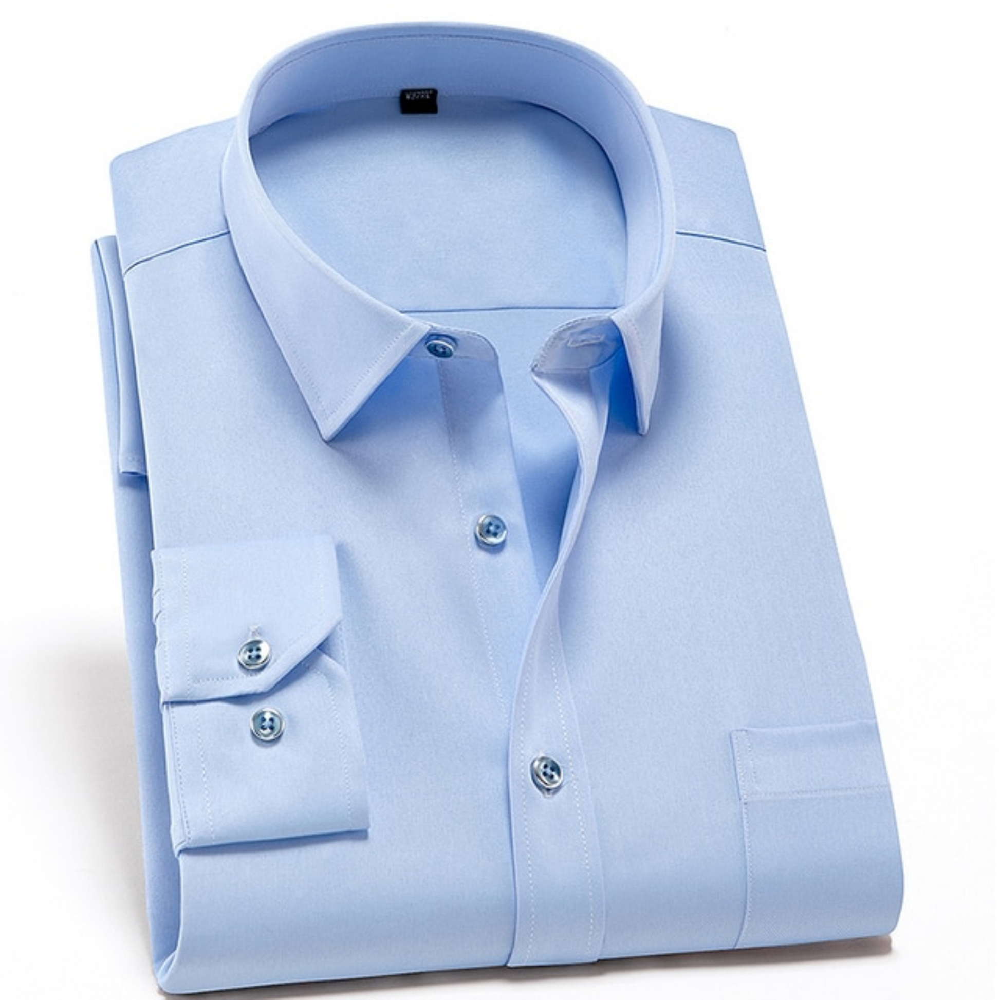 Men's stretch button-up shirt with long sleeves and classic collar