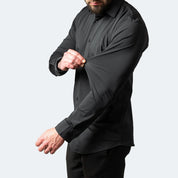 Herren Stretch-Knopfhemd mit langen Ärmeln und klassischem Kragen