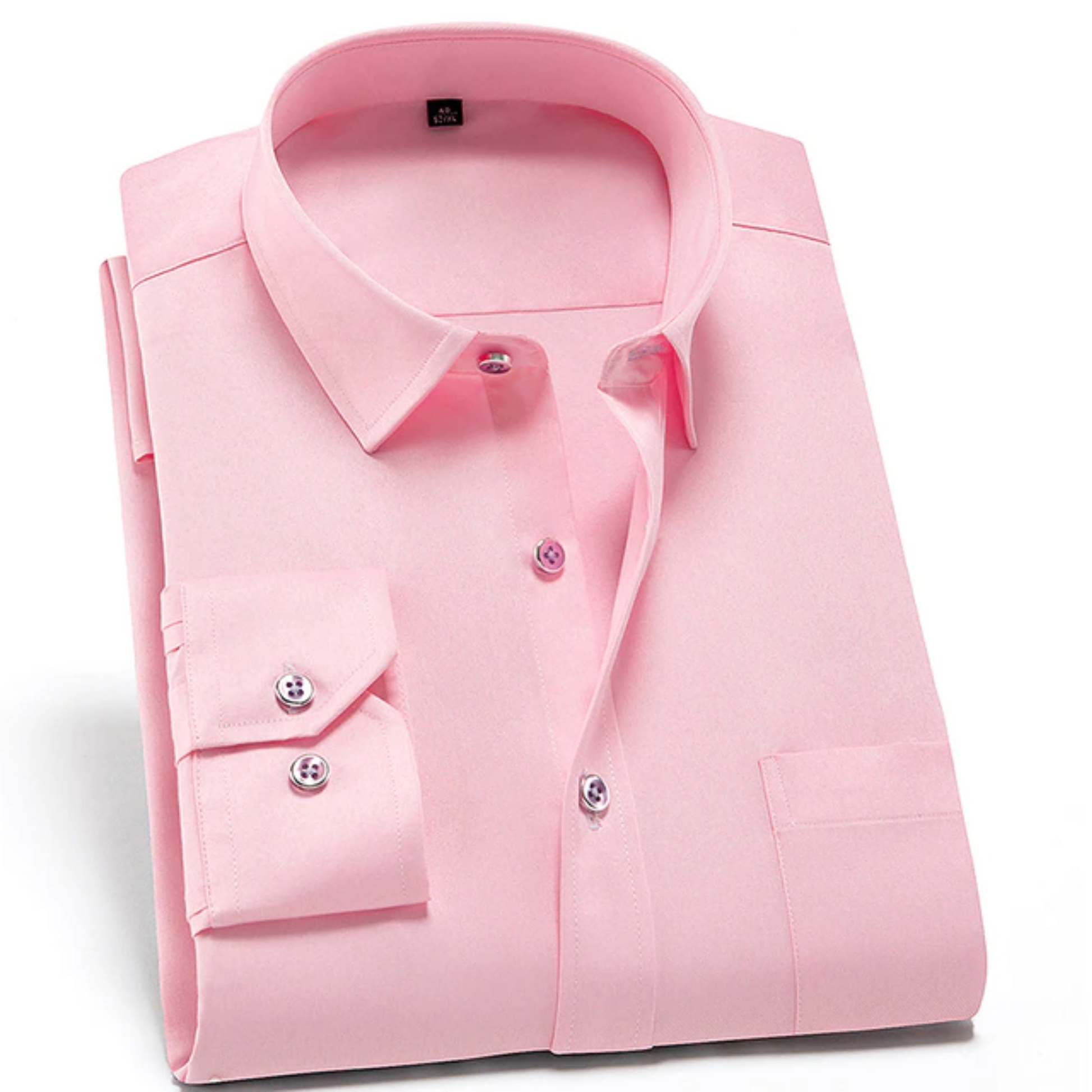 Men's stretch button-up shirt with long sleeves and classic collar