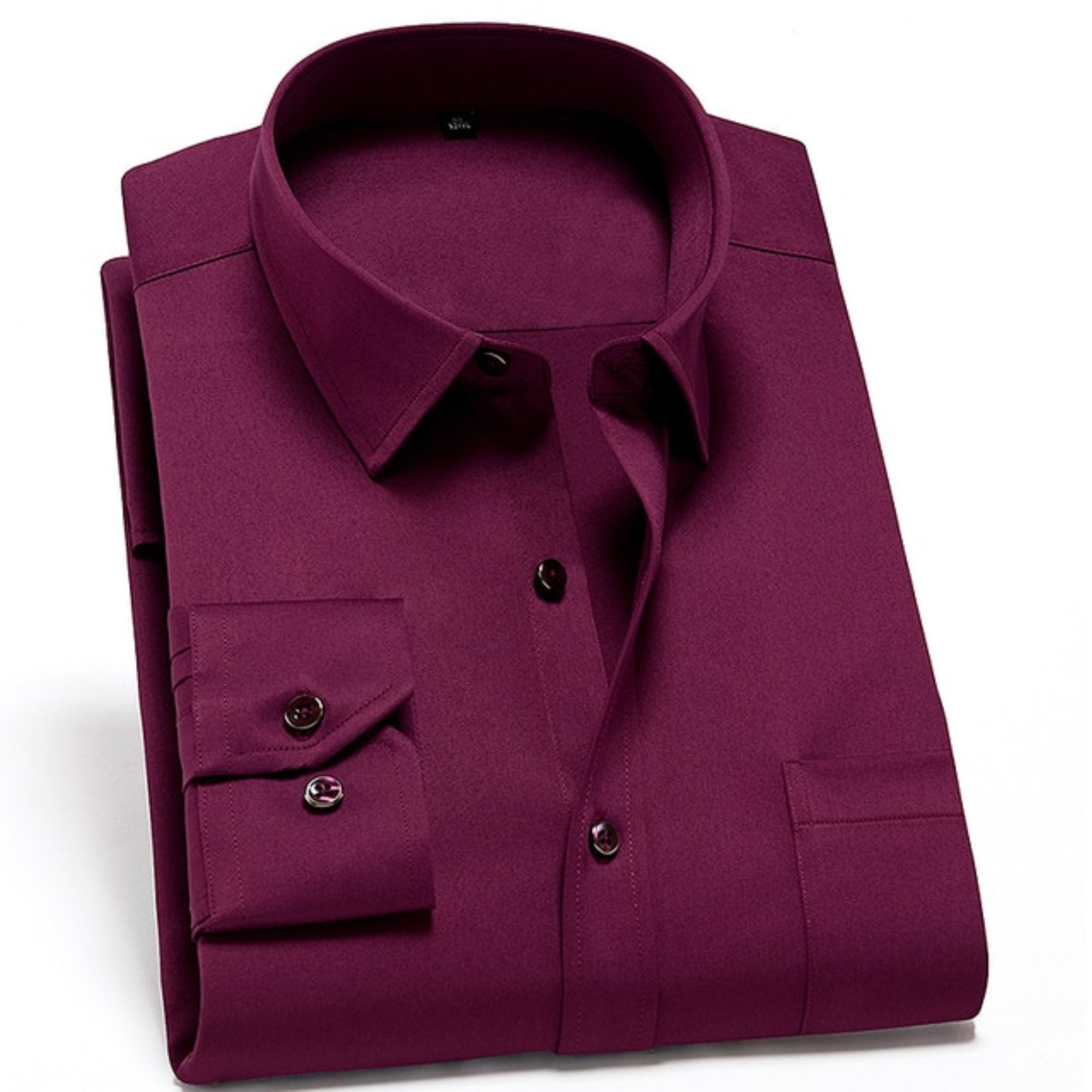 Men's stretch button-up shirt with long sleeves and classic collar