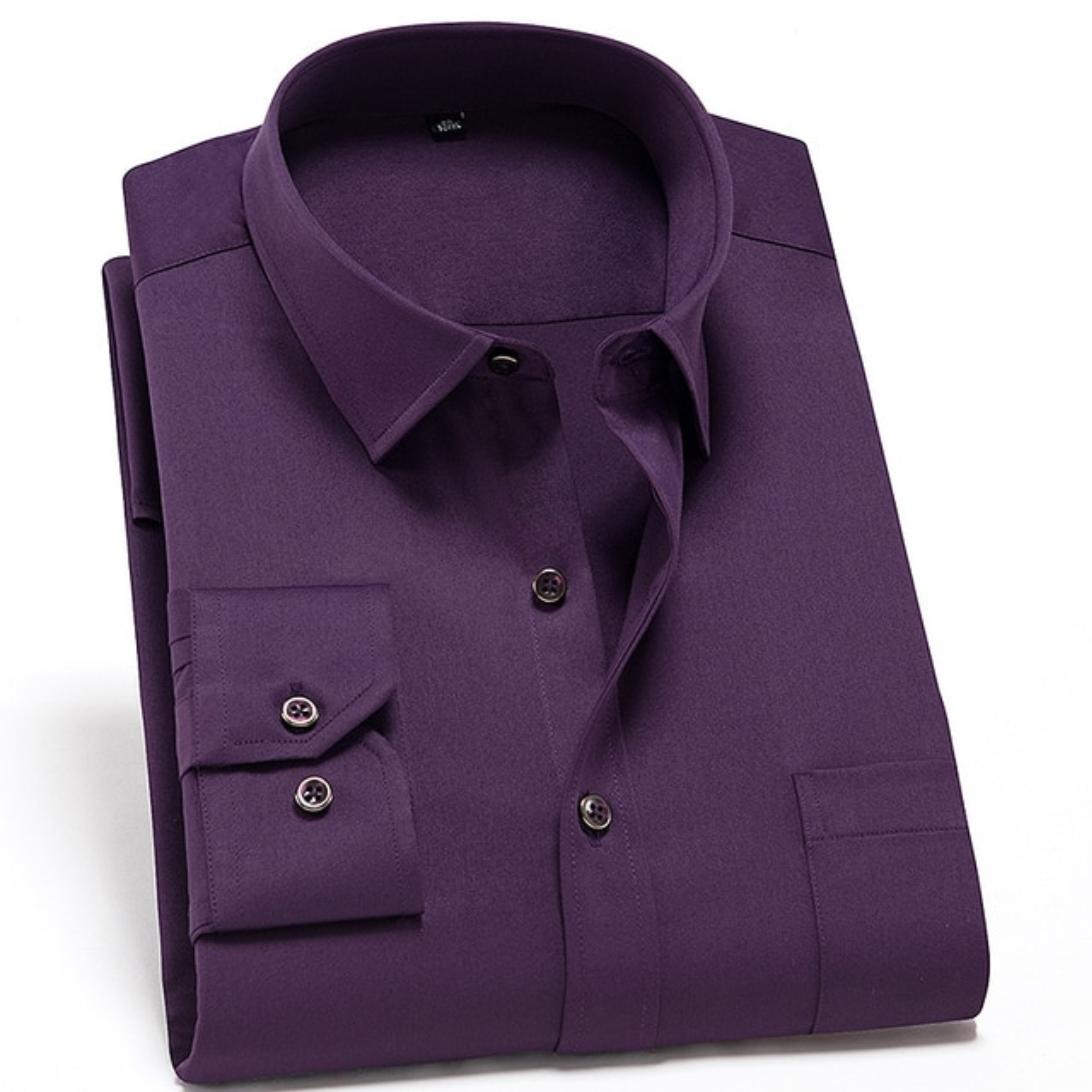 Men's stretch button-up shirt with long sleeves and classic collar