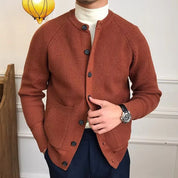 Herren Strickjacke mit Knopfleiste und Fronttaschen