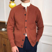 Herren Strickjacke mit Knopfleiste und Fronttaschen