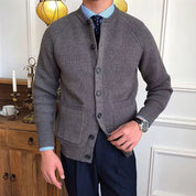 Herren Strickjacke mit Knopfleiste und Fronttaschen