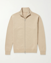 Herren Strickjacke mit Stehkragen und Frontreißverschluss