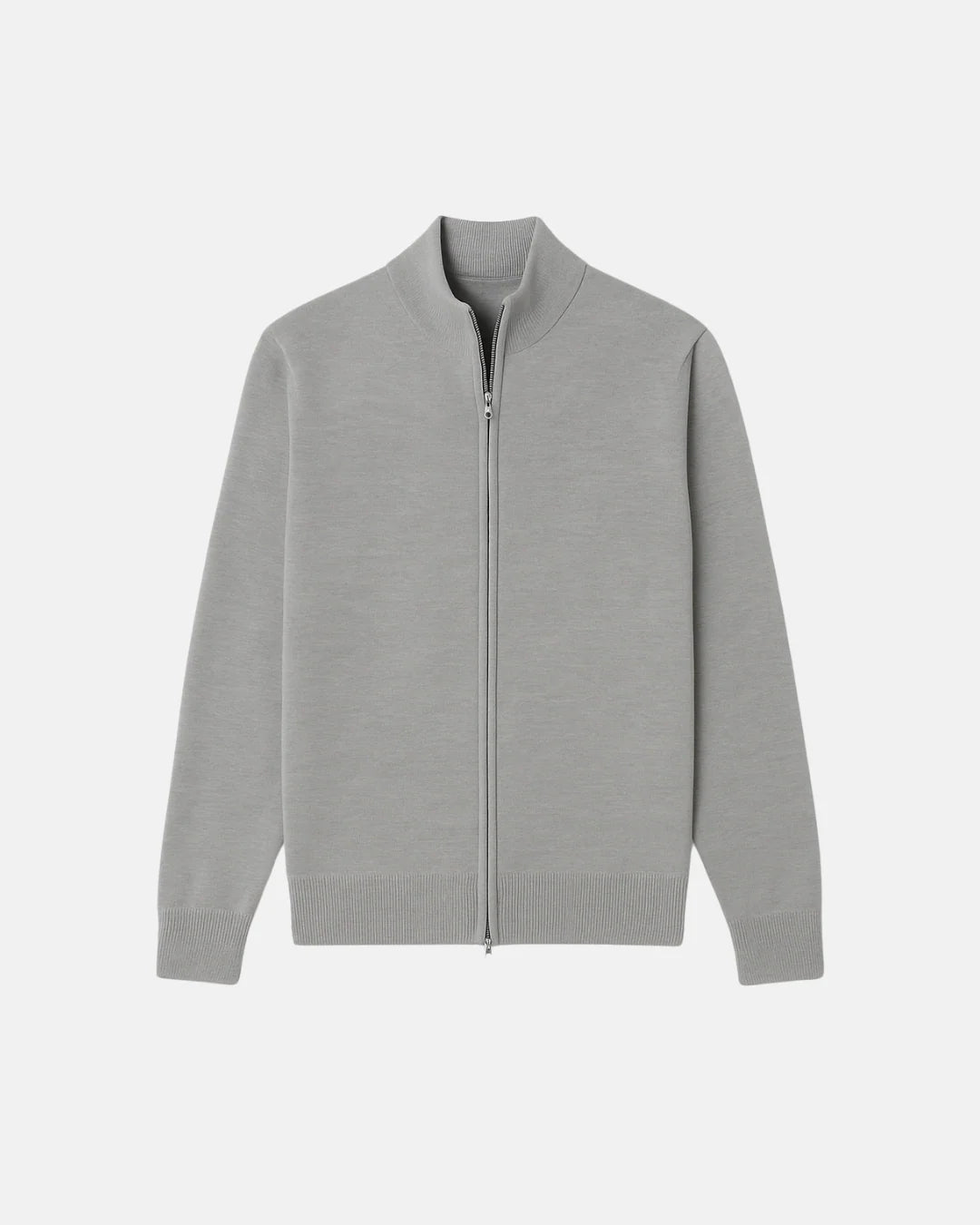 Herren Strickjacke mit Stehkragen und Frontreißverschluss