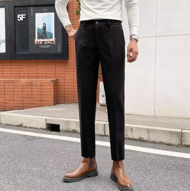 Herren-Kleidungshose mit schmaler Passform und Knöchellänge