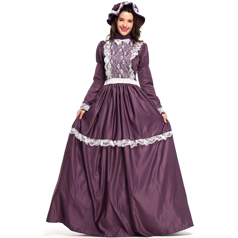 Historisches Damen Kleid im langen traditionellen Stil mit Schürze