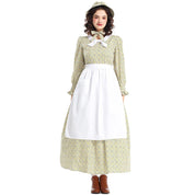 Historisches Damen Kleid im langen traditionellen Stil mit Schürze