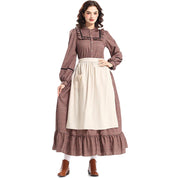 Historisches Damen Kleid im langen traditionellen Stil mit Schürze