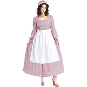 Historisches Damen Kleid im langen traditionellen Stil mit Schürze