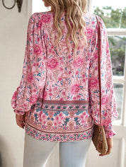 Elegante lässige Bluse mit Blumenmuster für Frauen