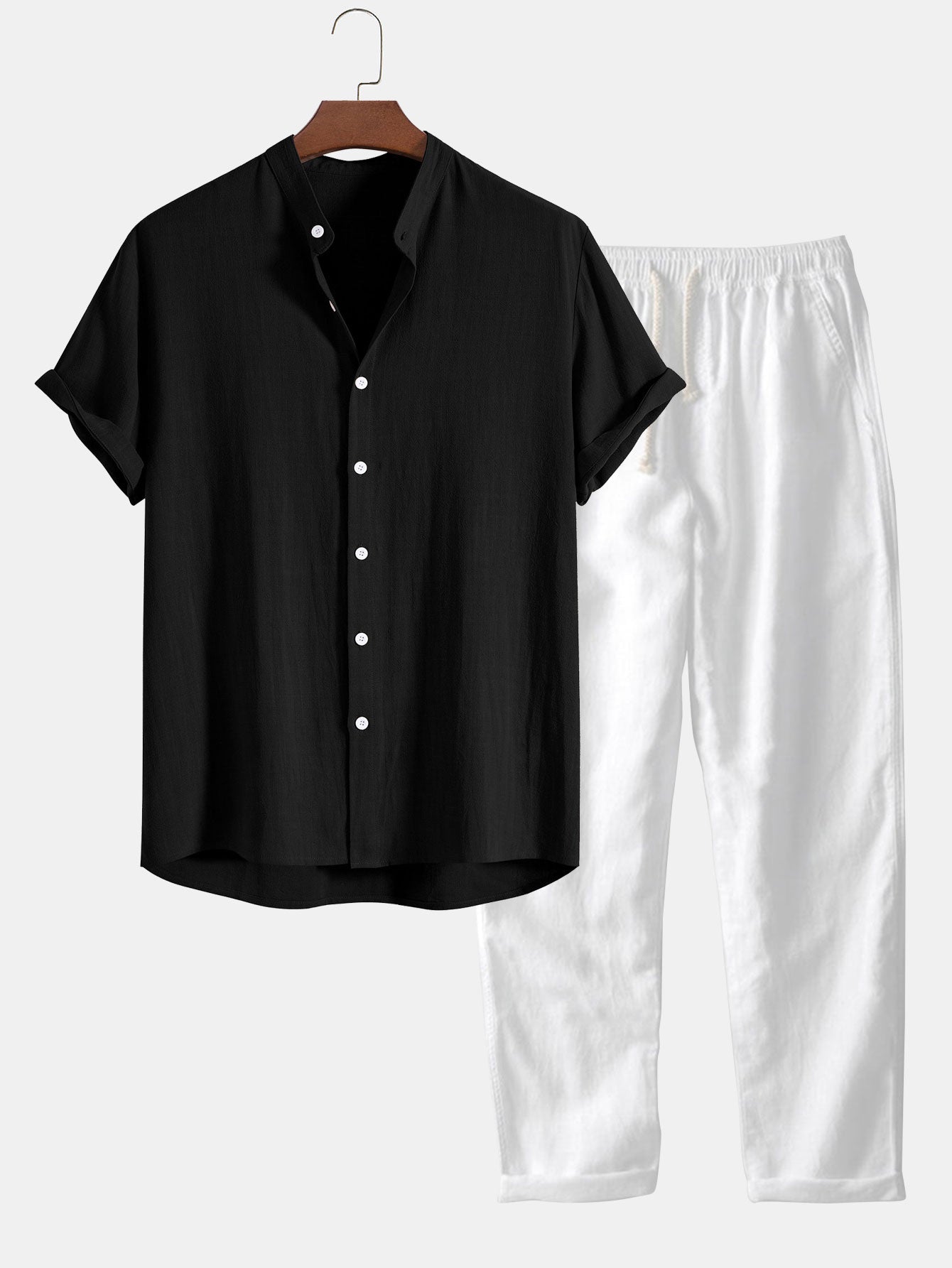 Kurzarmhemd und Hose mit Kordelzug für Männer für den Sommer