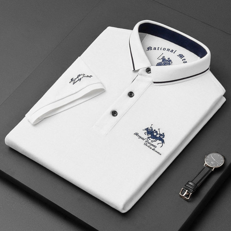 Kurzärmliges Poloshirt für Herren mit kontrastierendem Kragenbesatz