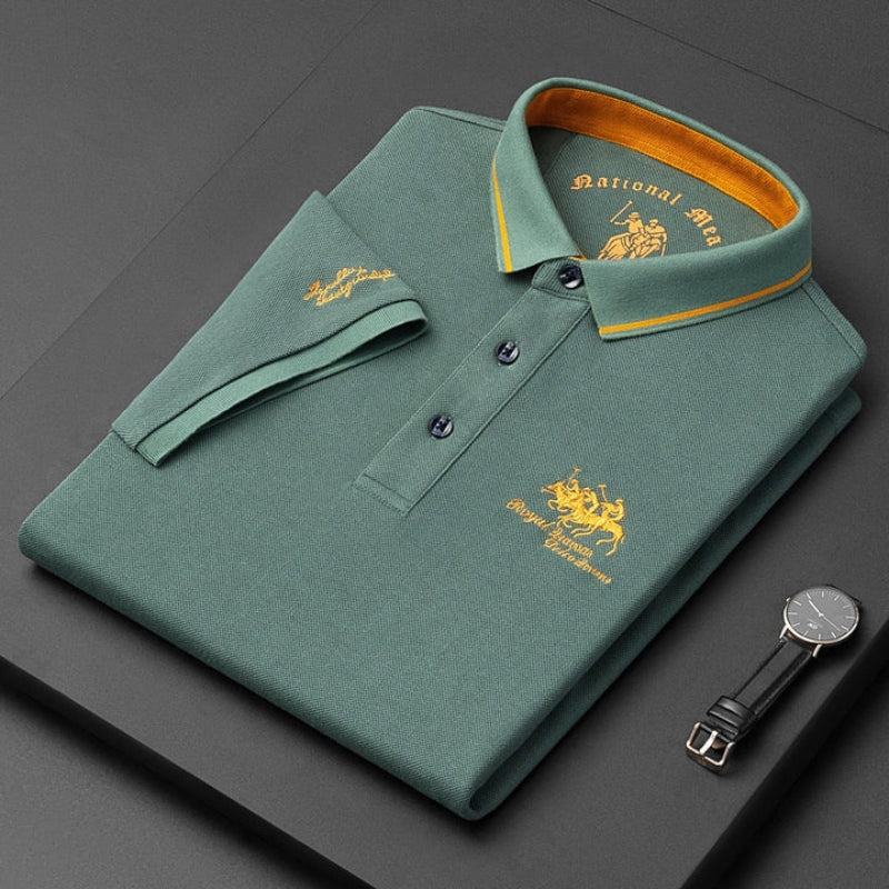 Kurzärmliges Poloshirt für Herren mit kontrastierendem Kragenbesatz