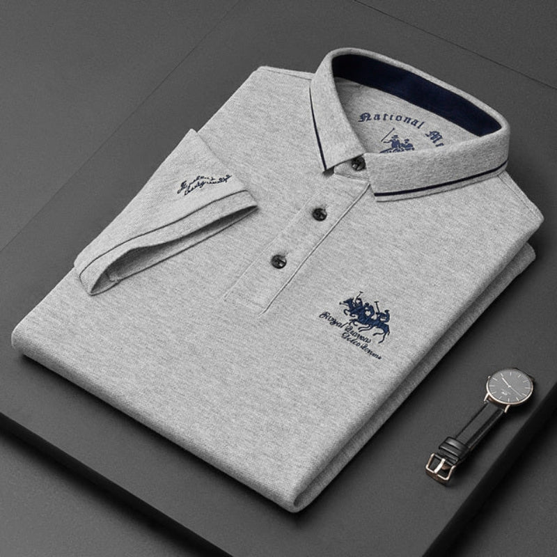 Kurzärmliges Poloshirt für Herren mit kontrastierendem Kragenbesatz