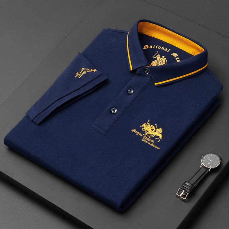 Kurzärmliges Poloshirt für Herren mit kontrastierendem Kragenbesatz