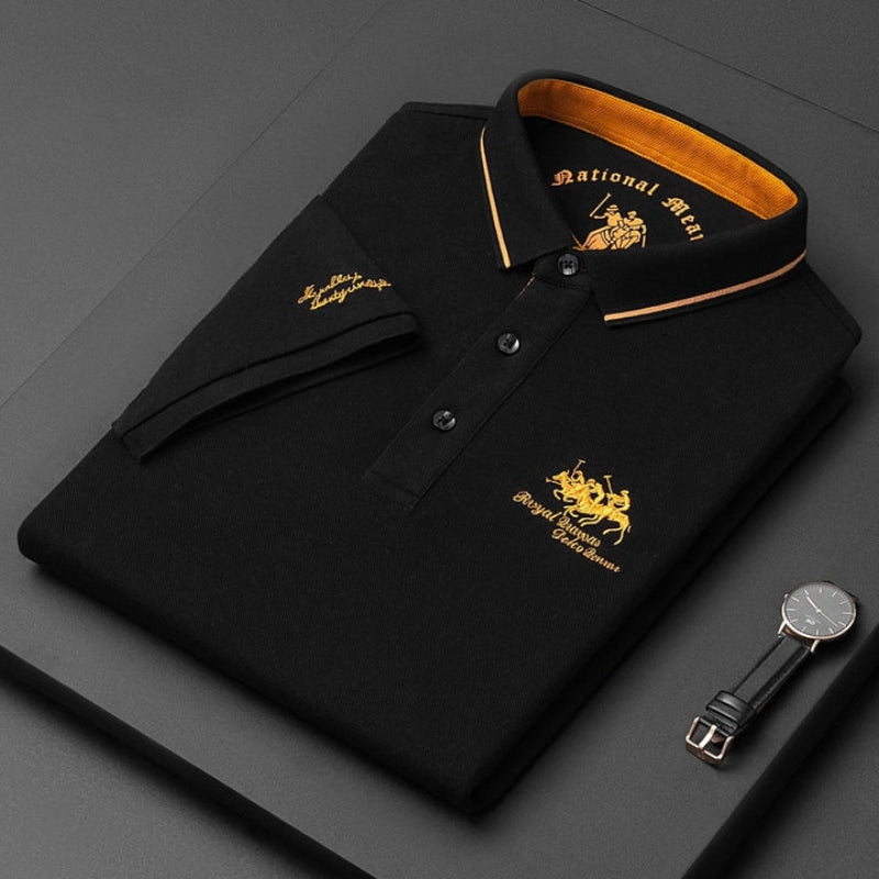 Kurzärmliges Poloshirt für Herren mit kontrastierendem Kragenbesatz